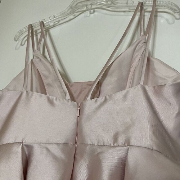 Alyce Paris 3764 V Neckline Mikado Fit and Flare Baby doll Pink Cocktail Dress - Picture 7 of 9